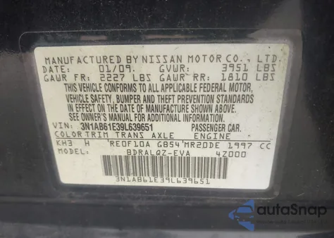 2009 Nissan Sentra 2.0 from USA, damaged, VIN 3N1AB61E39L639651
